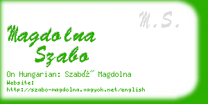 magdolna szabo business card